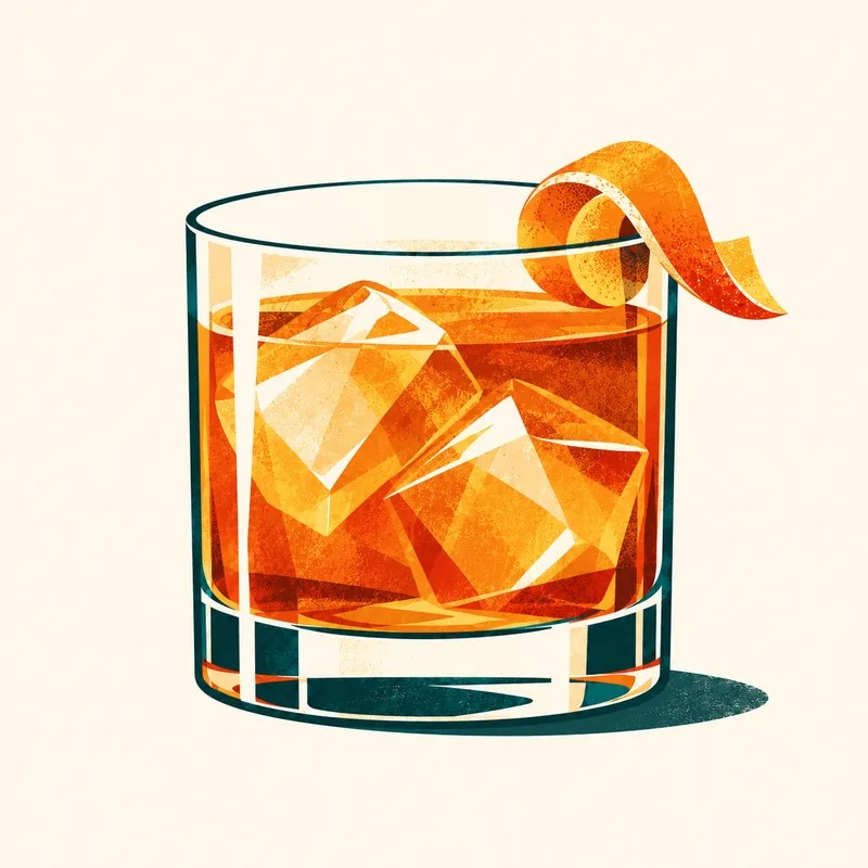 Illustration of Rum Old Fashioned