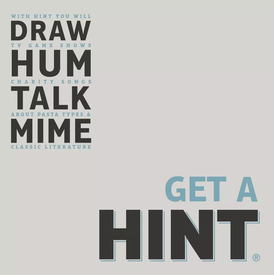 Hint game box, english